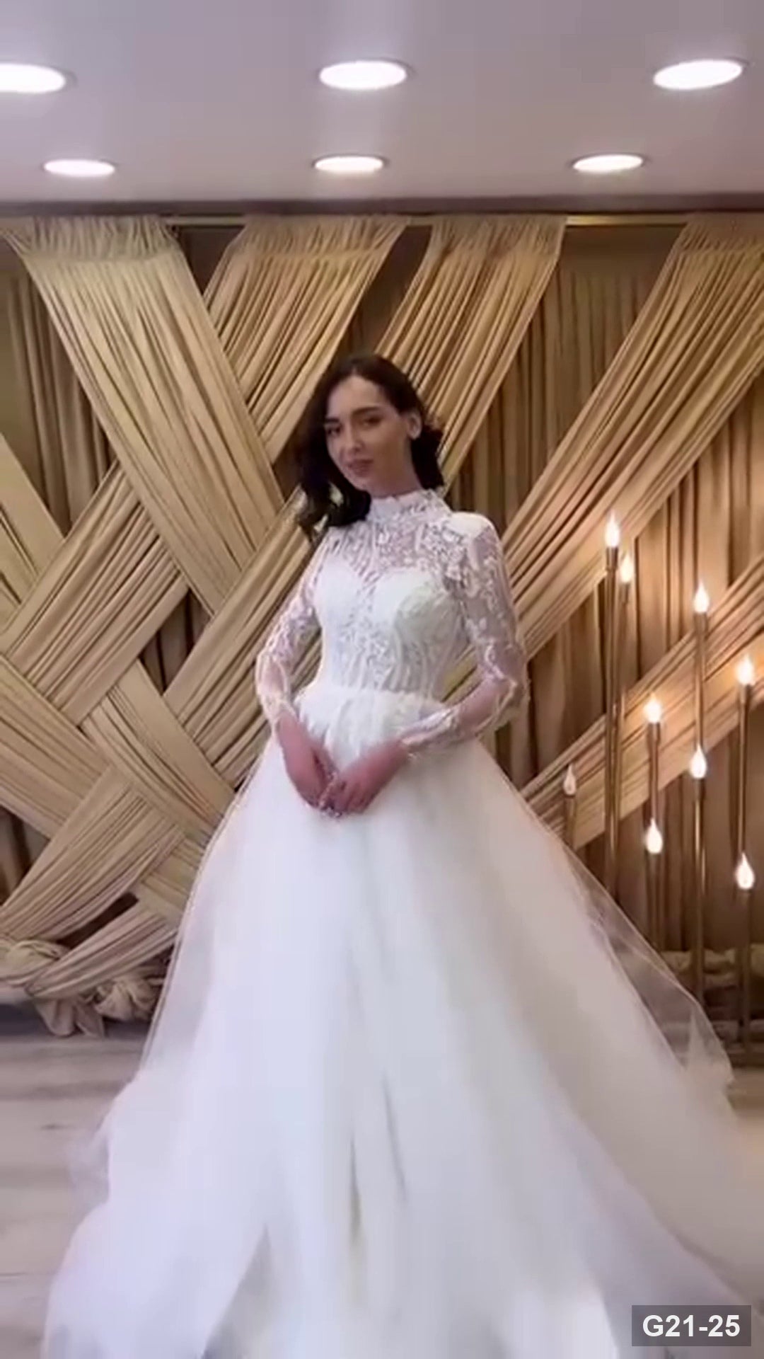 G21-025 Fildişi Prenses Model gelinlik Ana Temiz Kadraj