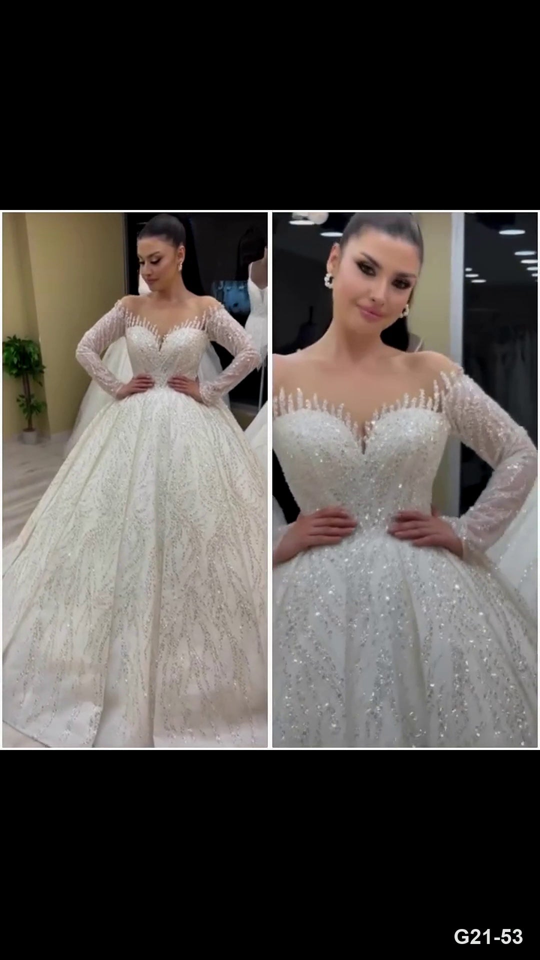 G21-053 Fildişi Prenses Model gelinlik Ana Temiz Kadraj