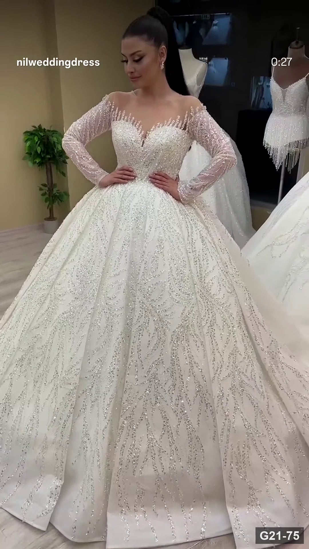 G21-075 Fildişi Prenses Model gelinlik Ana Temiz Kadraj
