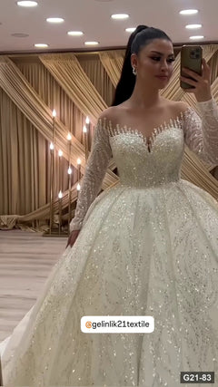 G21-083 Fildişi Prenses Model gelinlik Ana Temiz Kadraj