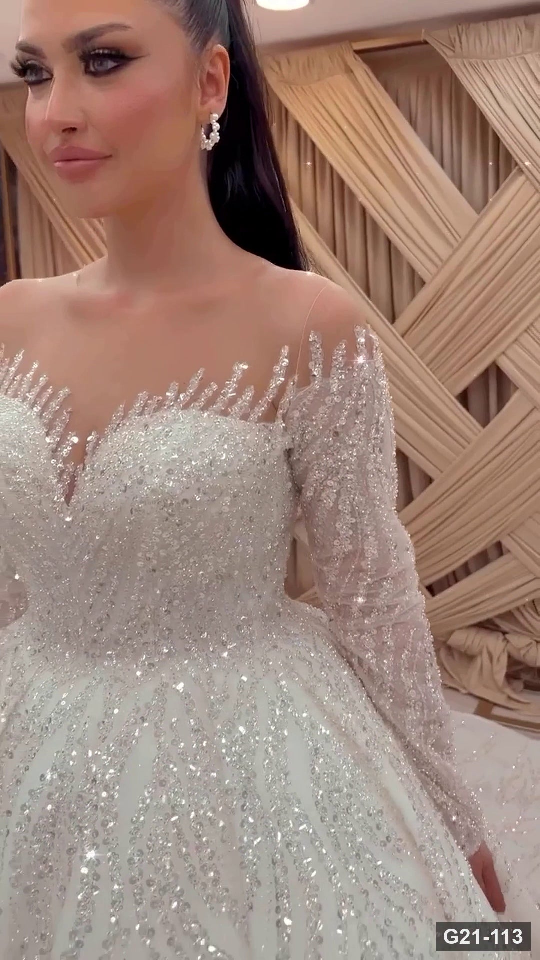 G21-113 Fildişi Prenses Model gelinlik Ana Temiz Kadraj