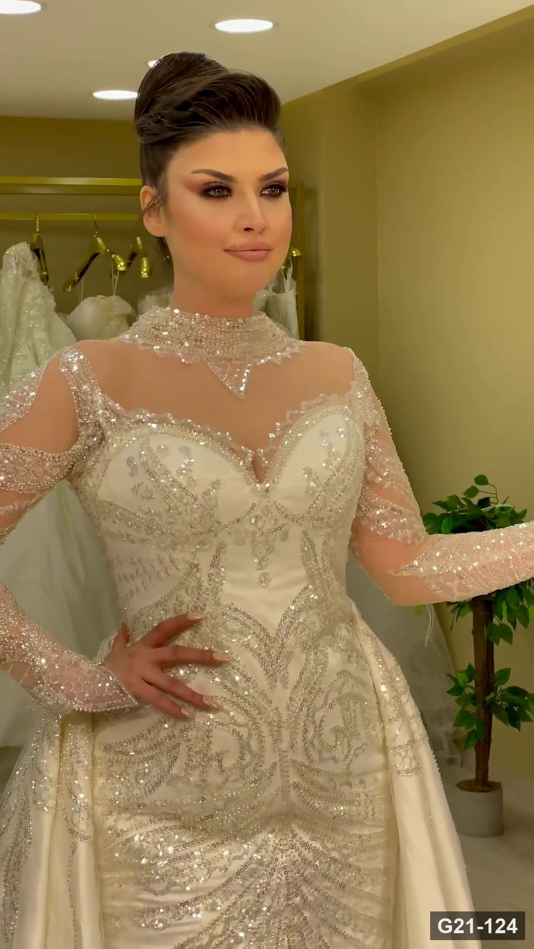 G21-124 Fildişi Prenses Model gelinlik Ana Temiz Kadraj