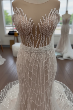 Kristal Cage Balık Kesim gelinlik
