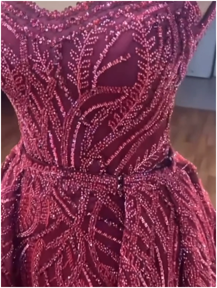 G21-118 Bordo Düz Kesim Dantel nişanlık