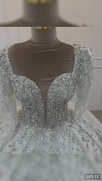 G21-012 Fildişi Prenses Model Dantel gelinlik ve Şapel Kuyruk