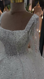 G21-105 Fildişi Prenses Model Dantel gelinlik ve Şapel Kuyruk